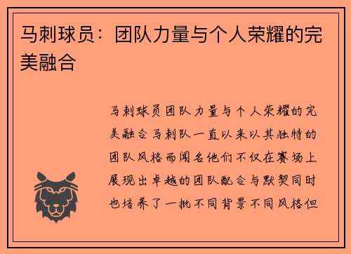 马刺球员：团队力量与个人荣耀的完美融合